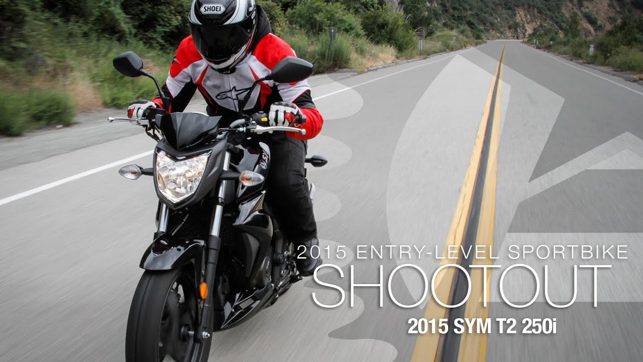 2015 SYM T2 250i - Entry Sport Shootout Pt 1 - MotoUSA