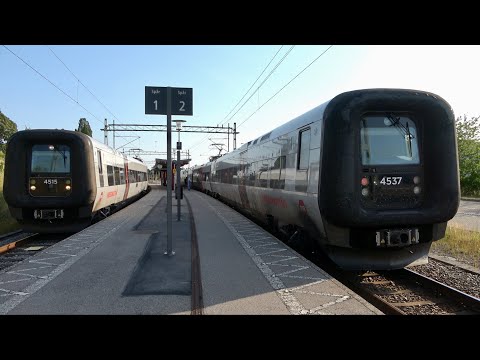 Tåg i Bräkne-Hoby utmed Blekinge kustbana