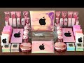 Mixing Pink Hologram Apple Eyeshadow And Makeup Parts Into Slime Satisfying Slime Video ASMR