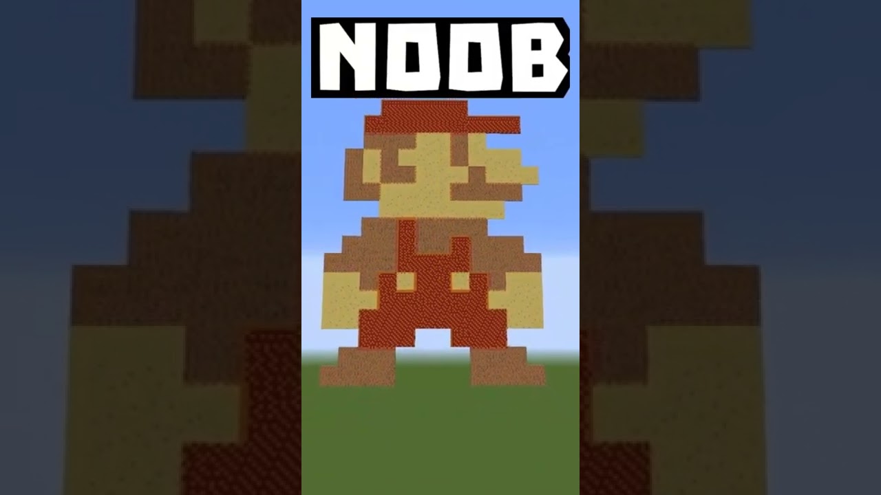 NOOB VS PRO Minecraft Pixel art🎨Mario