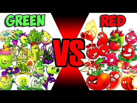 Team RED vs GREEN 50% - Who Will Win? - PvZ 2 Plant Vs Plant