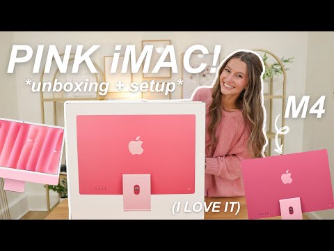 PINK iMAC UNBOXING + SETUP *M4 chip, customization, apple intelligence + MORE!*
