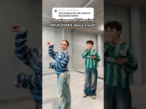 Do you think he liked it? 😅🥰 | Cadel and Mia - Katseye GAP Milkshake dance  #shorts #dance