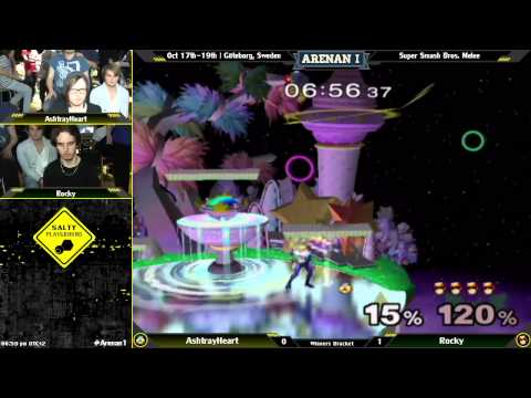 Arenan I - AshtrayHeart (Sheik) Vs. Rocky (C.Falcon) - Melee Winners Bracket
