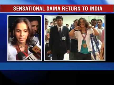 Saina returns home