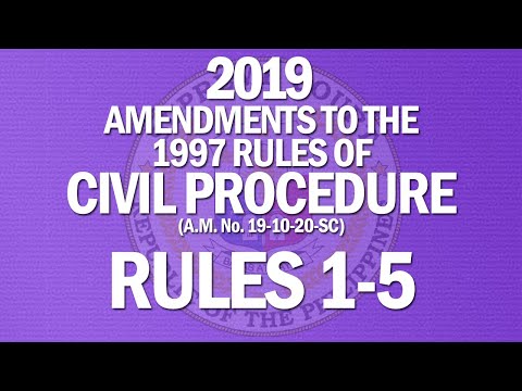 2019 Amendments to the 1997 Rules of Civil Procedure | Rule 1-5