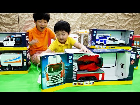 Yejun Car Toy Unboxing Fire Truck, Police Vehicles with Kids Playground