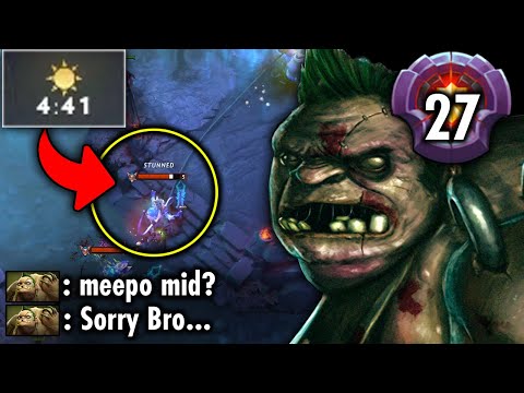 How to Delete Meepo Mid in First 4Minutes 7.28 Pudge | Genius Pudge
