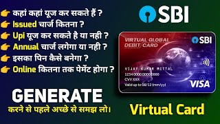 Sbi virtual debit all features , Sbi virtual debit card charge , Sbi virtual atm card