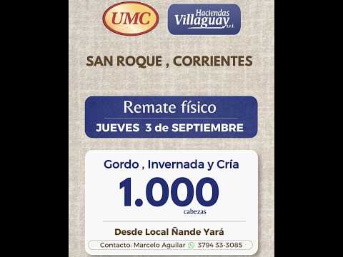 REMATE DE HACIENDAS DESDE SAN ROQUE CORRIENTES,