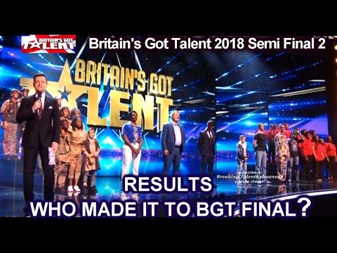 Results BGT 2018 Finalists Revealed - Britain's Got Talent 2018 Semi Final Group 2 S12E09