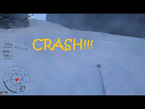 [5K] Skiing Leysin, Crashing Down An Icy Black OUCH! Vaud Switzerland, GoPro HERO9 Hypersmooth-3.0