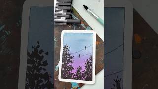 Gradient and silhouette in watercolor