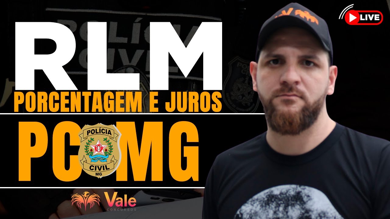 Porcentagem e Juros - Raciocínio Lógico - PCMG | Prof. Dêner