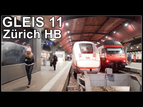 Zurich Main Station, Switzerland / Nachts am Hauptbahnhof Zürich / Gleis 11 / IC3 / ICE 4