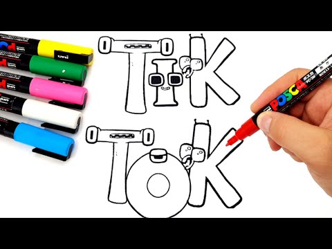 How to Coloring ALPHABET LORE  - TIK  TOK LOGO ! Itro and Tobu - Cloud 9[NCS10 Release]
