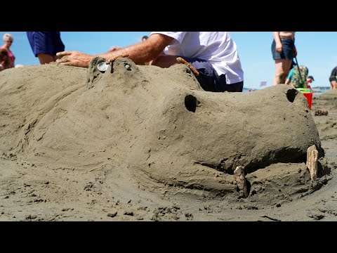 Epic sandcastle showdown takes over Orewa Beach