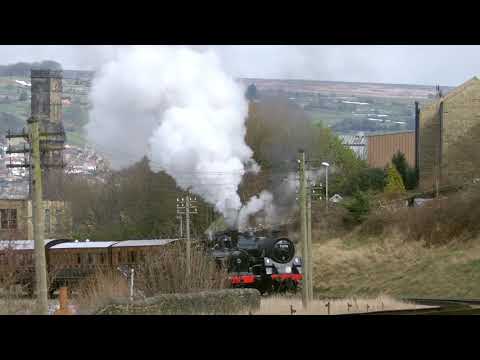 LNWR  coal tank climbing out of Keighley during the spring steam gala