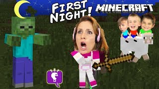 HobbyMom&#39;s First Night Playing Minecraft!