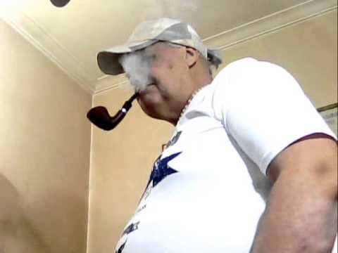 Smoking, my Stanwell, Hexagon, Pipe Tobaccos, with White Hat; White TShirt.