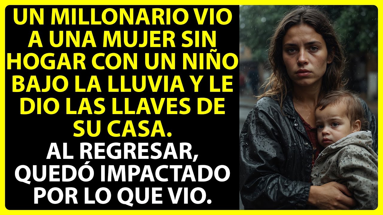 UN MILLONARIO DIO LAS LLAVES DE SU CASA A UNA MUJER SIN HOGAR, PERO AL VOLVER, QUEDÓ IMPACTADO.