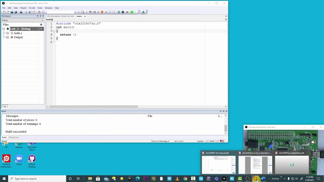 ARM Microcontrollers - Lab 1/2021 - First ARM program (CMSIS)