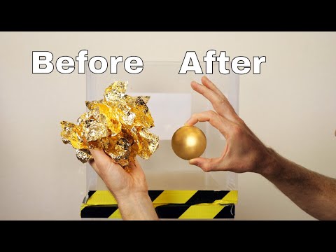 GOLD Mirror-Polished Japanese Foil Ball Challenge in a Vacuum Chamber! Video