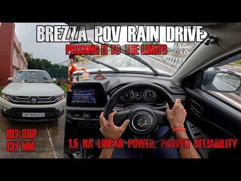 2025 MARUTI SUZUKI BREZZA | 1.5L 102BHP | POV RAIN Drive #02 | BREZZA |4K| TurboRushDrives #brezza