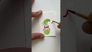DIY Grinch Hand watercolor Gift Tag | Christmas Craft Tutorial #christmasgrinch #christmasornaments