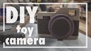 Making a wooden toy camera for my kid (design inspired by the Fuji x100 series)