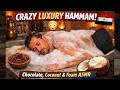ASMR Turkish Hammam Egyptian Spa Ritual Chocolate Coconut Kessa Scrub Foam Marble Massage