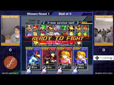 Event Match 11: Stango/Brooke (Marth/Peach) vs. Vickram/ctrlaltdefeat (Falco/Peach) - WR1