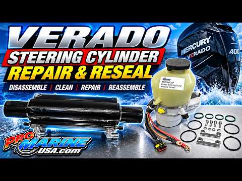 Watch Pro Marine Verado power steering repair and steering cylinder service video