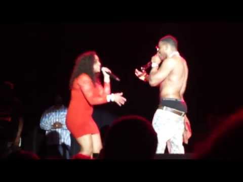 Nelly sings Dilemma with a fan KDWB Star Party 5/17/13