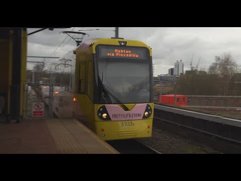 United Kingdeom, Manchester, tram ride from Cornbrook to Piccadilly Gardens