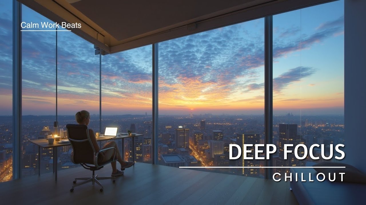Calm Work Beats for Deep Focus & Productivity | Sunset City Workspace Ambience 🌆
