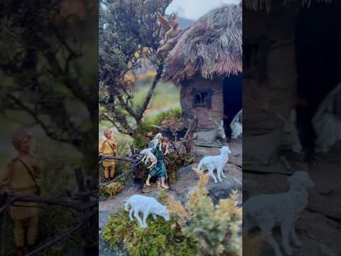 Christmas crib made with cardboard #christmas #art #cardboard #shorts