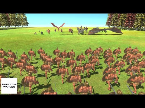 FANTASY and INFERNALS Team vs 100 HUMAN Animal Revolt Battle Simulator