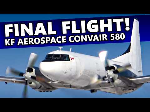 LETZTER FLUG! KF Aerospace Convair 580 Tiefflug und Landung auf dem Flughafen Red Deer
