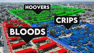 O mapa da guerra entre gangues em Los Angeles