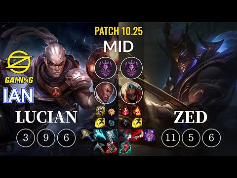 OZ Ian Lucian vs Zed Mid - KR Patch 10.25