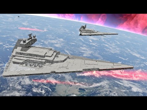 3 Xyston Star Destroyer vs 3 Kandosii Dreadnaught - Star Wars: Empire At War Remake NPC Battle