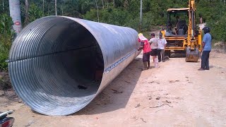 Pipa Baja Bergelombang/Pipa Gorong Gorong Baja Galvanis/Armco type Multi Plate Pipe diameter 2 meter hingga 8 meter 