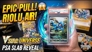 EPIC Riolu AR PULL! 😱 VSTAR Universe Mystery PSA Slab | Triumph Rips