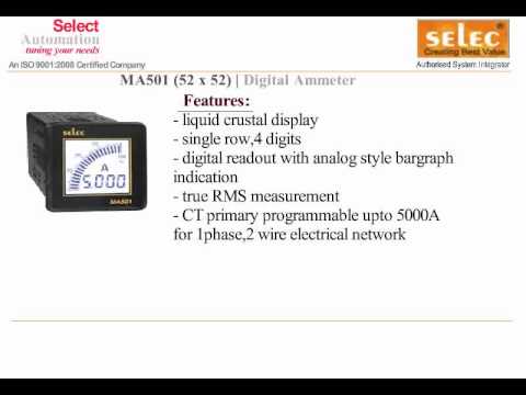 Selec ma501 current meter ammeter, for industrial, dimension...