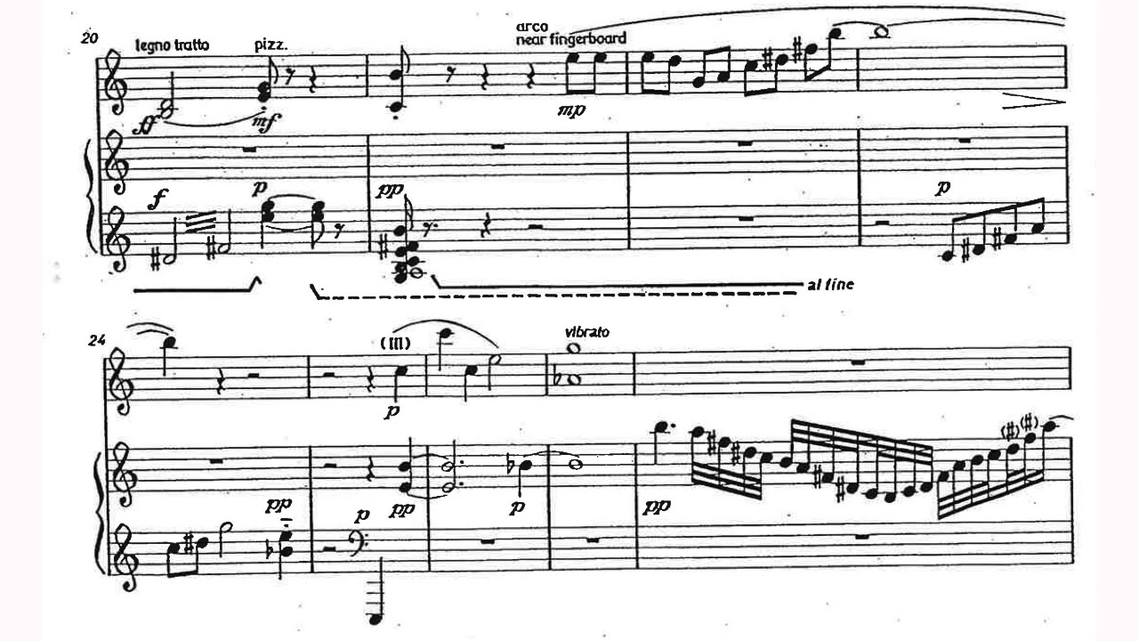 John Cage - Nocturne for Violin and Piano (1947) [Score-Video]