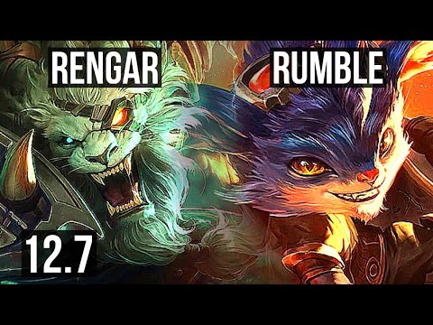 RENGAR vs RUMBLE (TOP) | Rank 4 Rengar, Legendary, 10/2/3, 400+ games | KR Grandmaster | 12.7