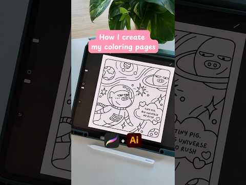 How I Create My Coloring Pages Using Procreate Illustrator Step By Step Process