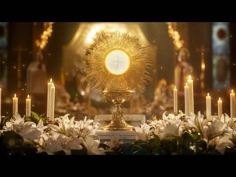 Peaceful Holy Hour in Cathedral - The Eucharistic Adoration with Gregorian Chants Ambience (1 Hour)