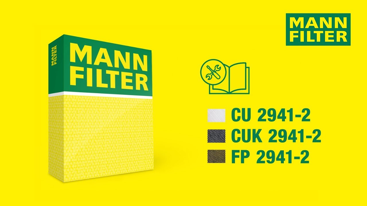 How to change a cabin air filter by MANN FILTER I CU 2941-2 - CUK 2941-2 - FP 2941-2